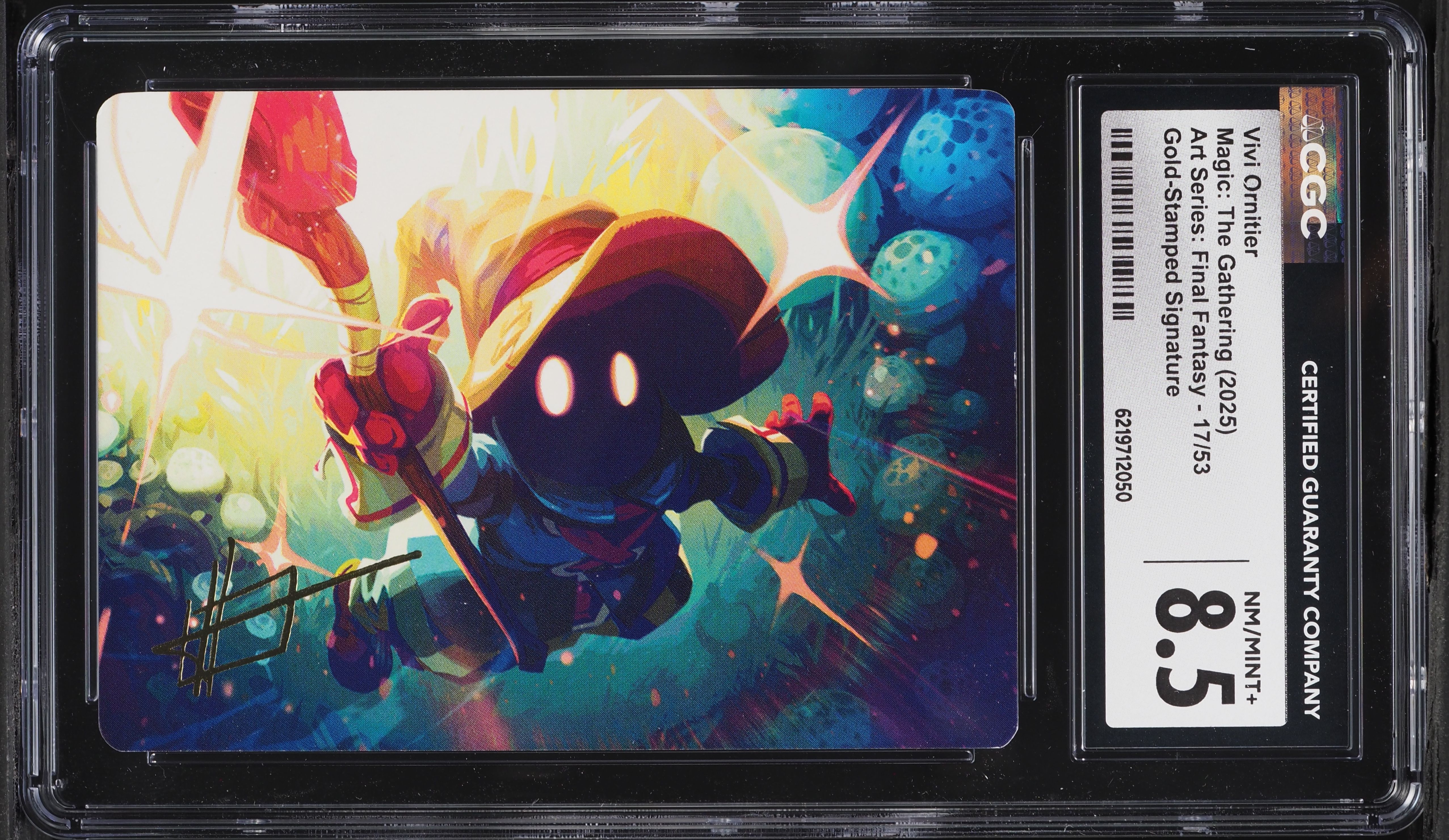 2025 Magic The Gathering MTG Art Series Final Fantasy Gold Stamped Vivi Ornitier #17 CGC 8.5