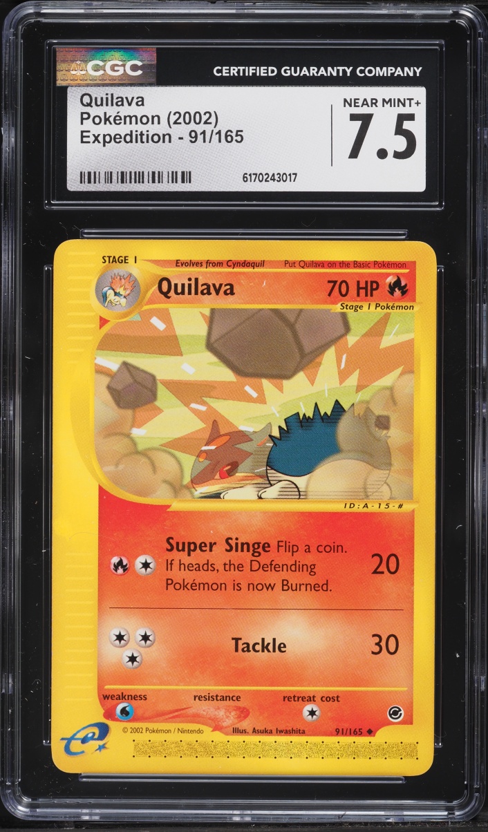 2002 Pokemon Expedition Quilava #91 CGC 7.5 NRMT+