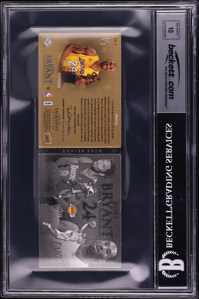 2008 Exquisite Collection Hinged Cards Kobe Bryant PATCH AUTO 1/1 #KB-2 BGS 6 EXMT