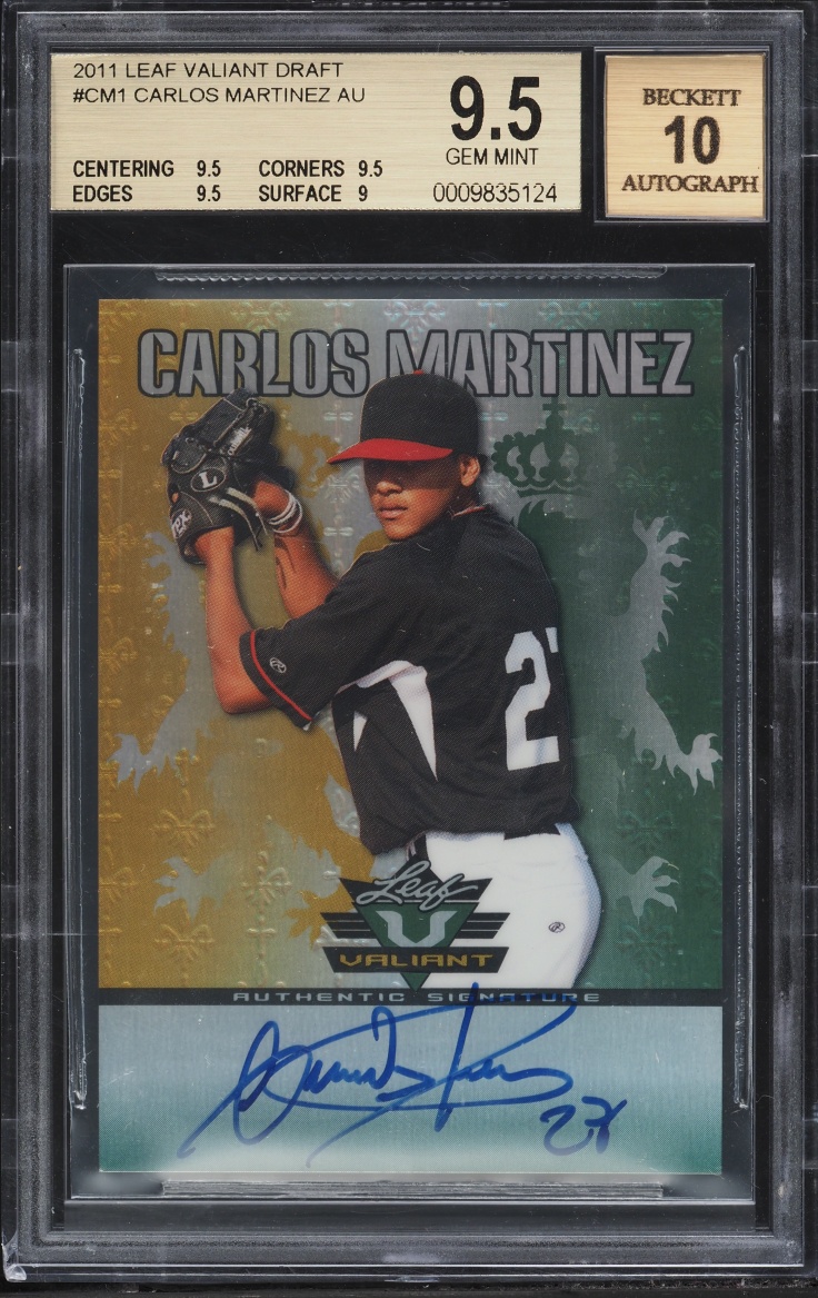 2011 Leaf Valiant Draft Carlos Martinez ROOKIE AUTO #CM1 BGS 9.5 GEM MINT