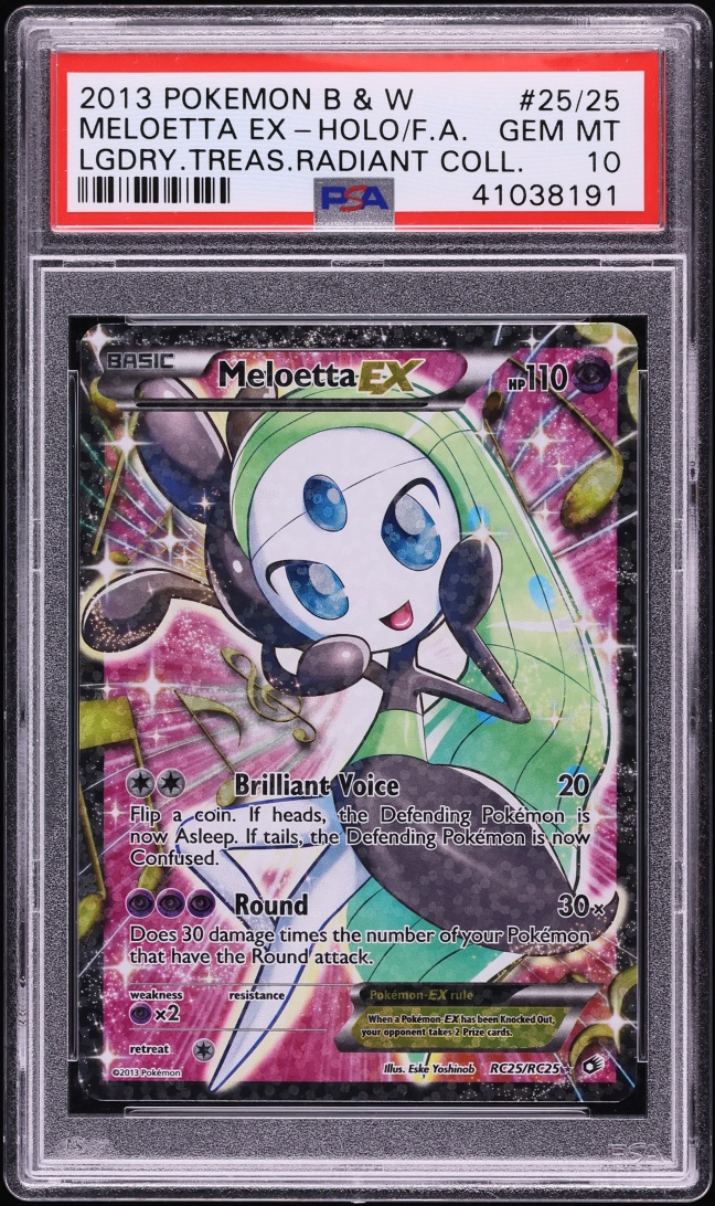 2013 Pokemon BW Legendary Treasures Radiant Collection Full Art Meloetta ex PSA 10 GEM MINT