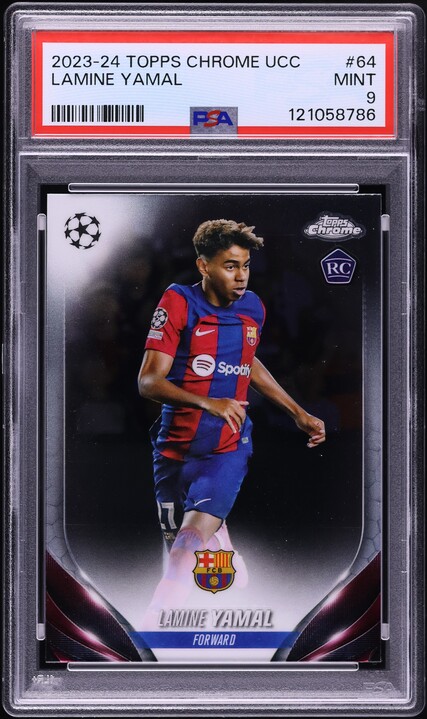 2023 Topps Chrome UCC Refractor Lamine Yamal ROOKIE #64 PSA