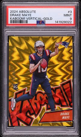 2024 Absolute Kaboom! Vertical Gold Drake Maye ROOKIE /10 #3 PSA 9