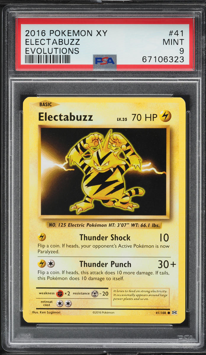 2016 Pokemon XY Evolutions Electabuzz #41 PSA 9 MINT