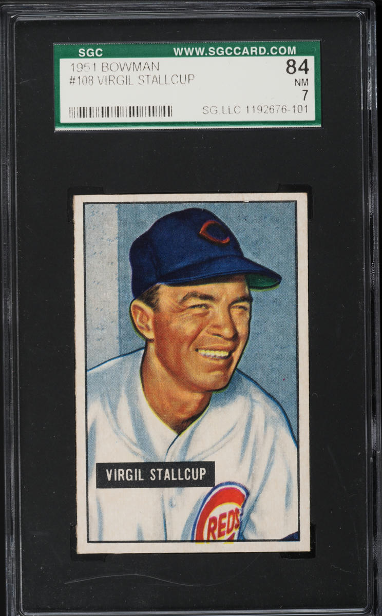 1951 Bowman Virgil Stallcup #108 SGC 7 NRMT