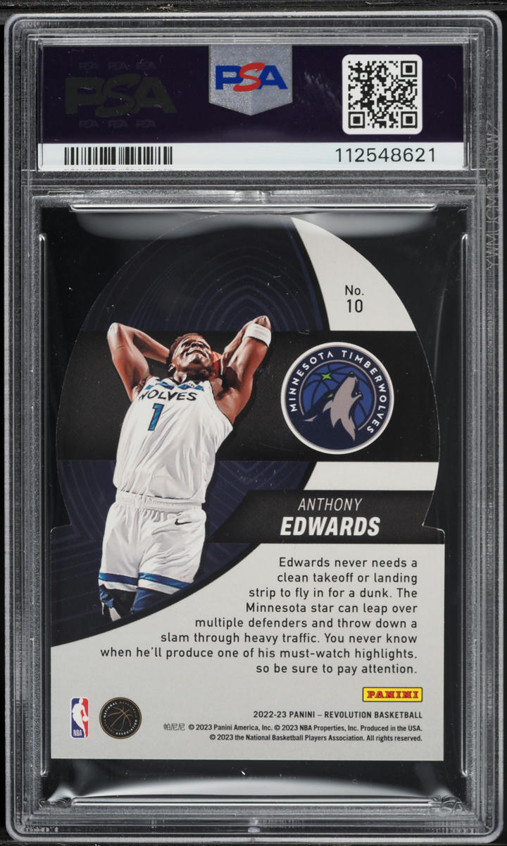 2022 Panini Revolution Liftoff! Die-Cut Anthony Edwards #10 PSA 9 MINT
