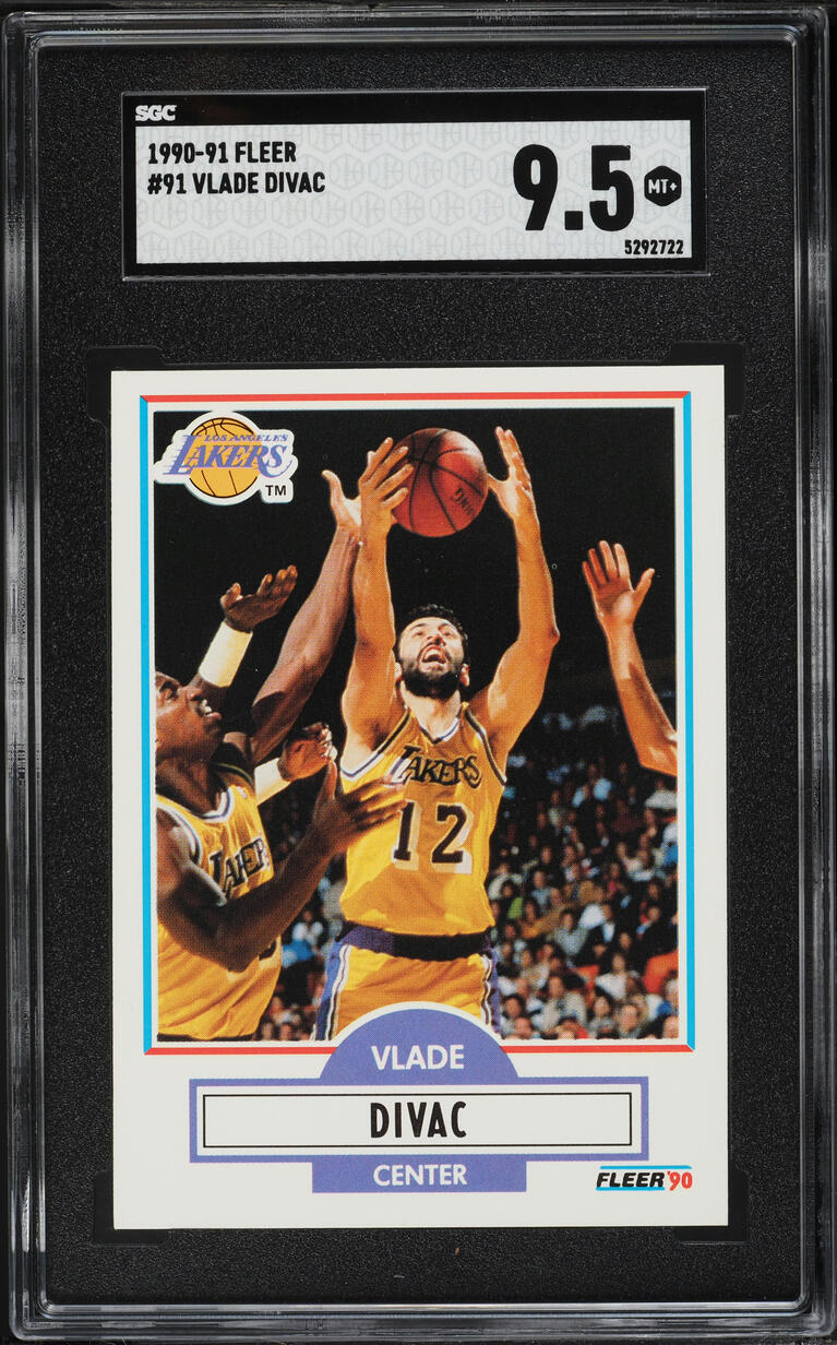 1990 Fleer Basketball Vlade Divac ROOKIE #91 SGC 9.5 MINT+