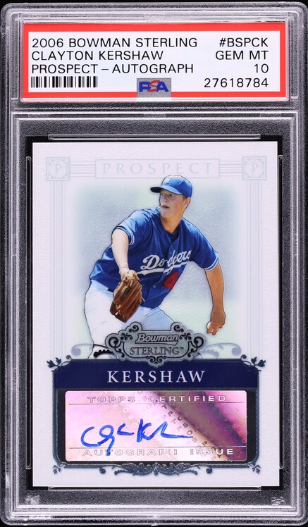 2006 Bowman Sterling Clayton Kershaw PROSPECT AUTO #BSPCK PSA 10 GEM MINT