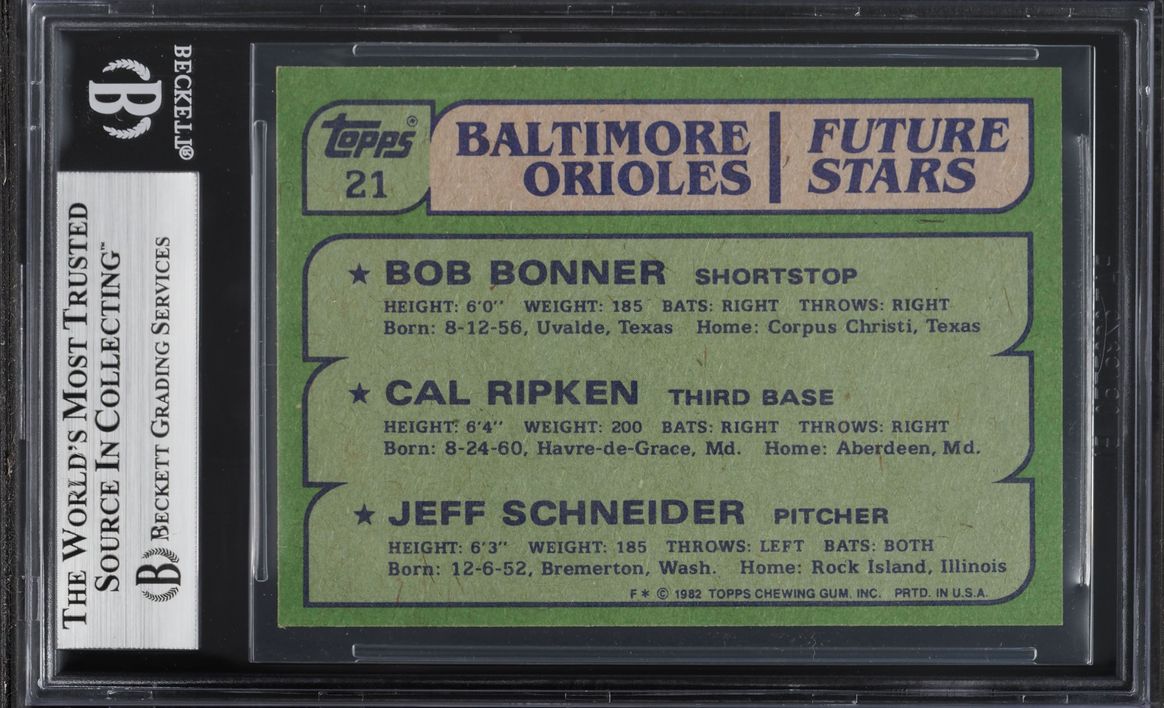 1982 Topps Cal Ripken Jr. ROOKIE #21 BAS BGS 7 NRMT