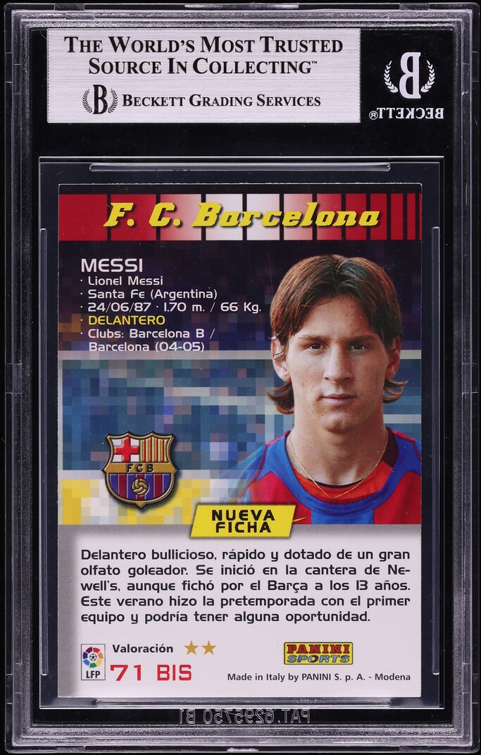2004 Panini Sports Mega Cracks La Liga Lionel Messi ROOKIE #71 BGS 9 MINT