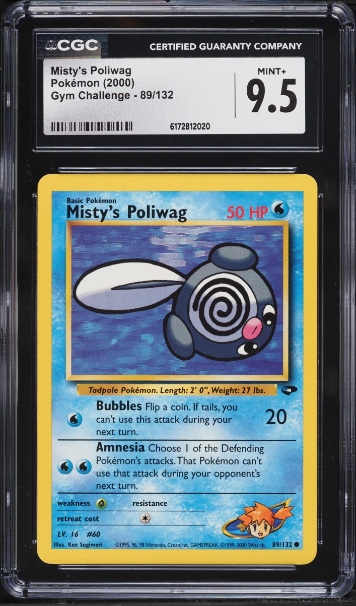 2000 Pokemon Gym Challenge Misty's Poliwag #89 CGC 9.5 MINT+