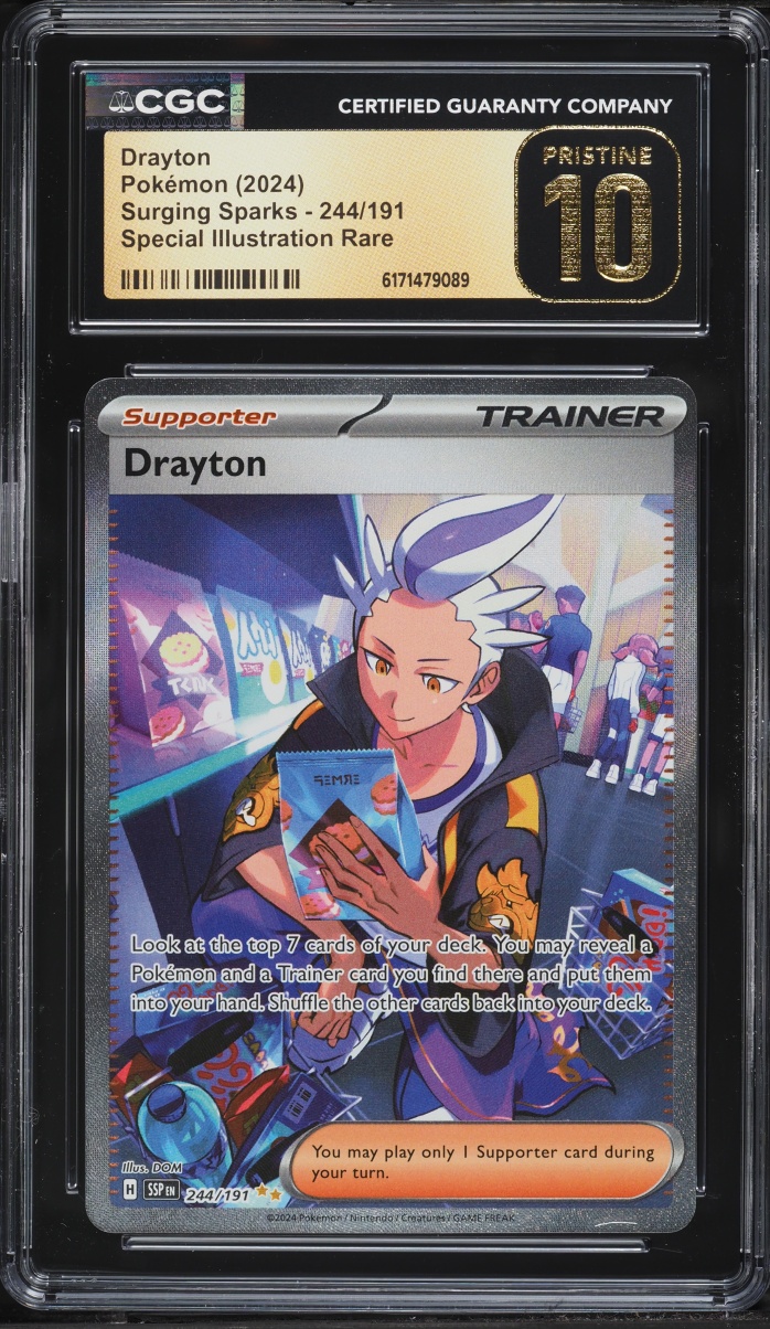 2024 Pokemon Scarlet & Violet Surging Sparks SIR Drayton #244 CGC 10 PRISTINE