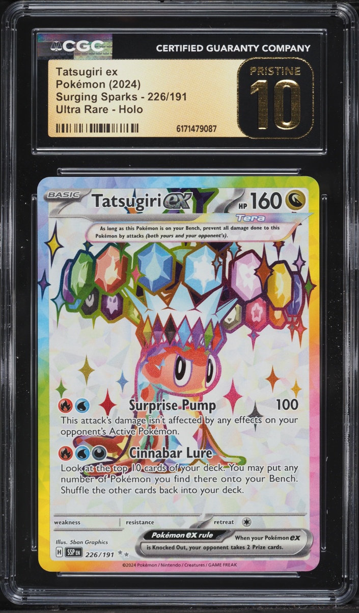 2024 Pokemon Scarlet & Violet Surging Sparks Full Art Tatsugiri ex #226 CGC 10 PRISTINE