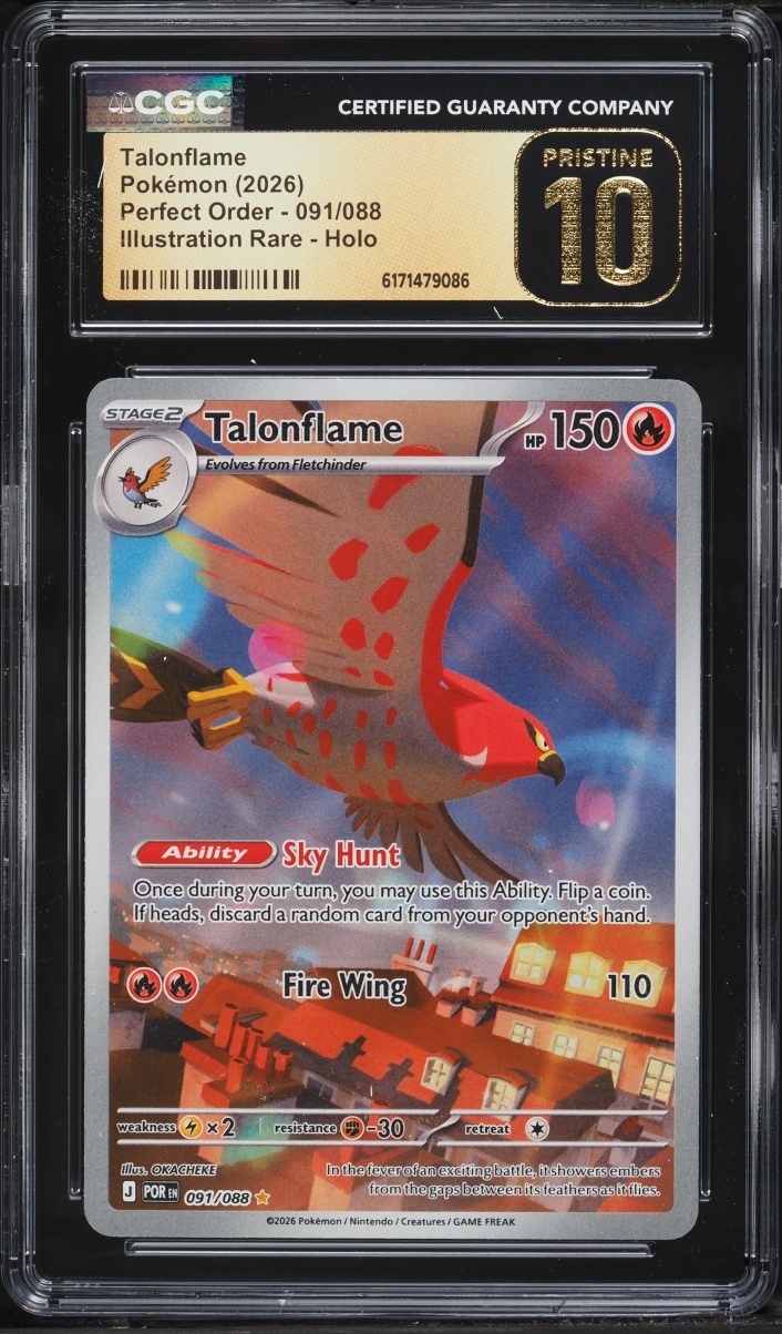 2026 Pokemon Mega Evolution Perfect Order IR Talonflame #091 CGC 10 PRISTINE