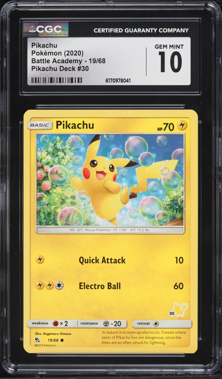 2020 Pokemon Sun & Moon Battle Academy Pikachu Deck 30 Pikachu #19 CGC 10 GEM MINT