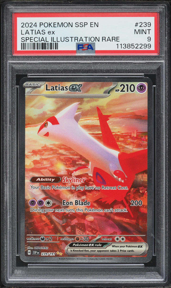 2024 Pokemon Scarlet & Violet Surging Sparks SIR Latias ex #239 PSA 9 MINT