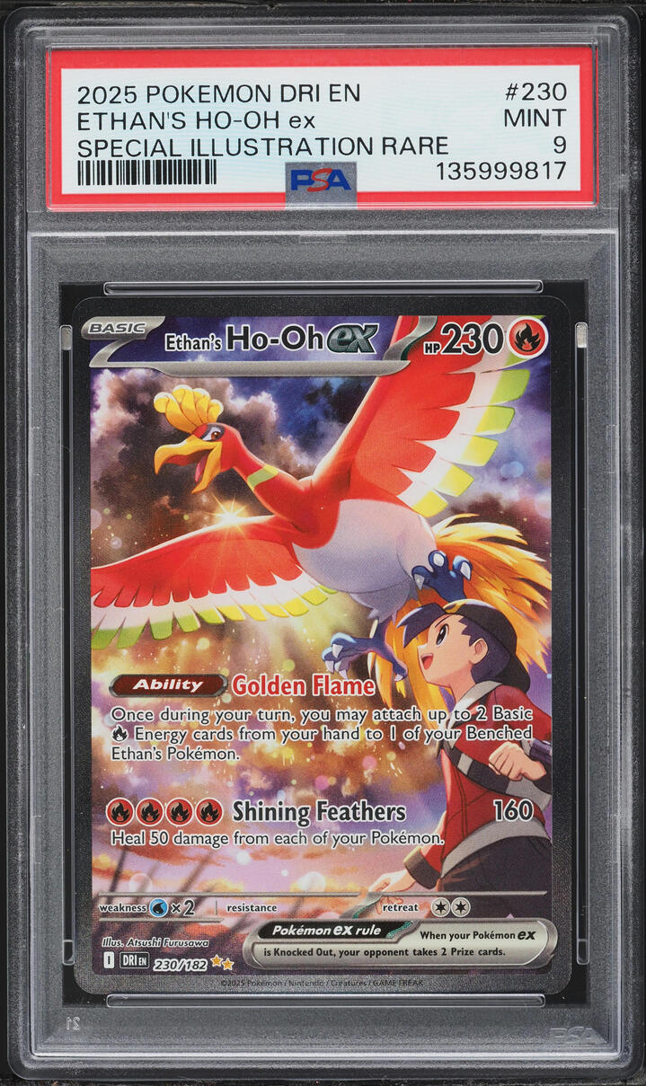 2025 Pokemon Scarlet & Violet Destined Rivals SIR Ethan's Ho-Oh ex #230 PSA 9 MINT
