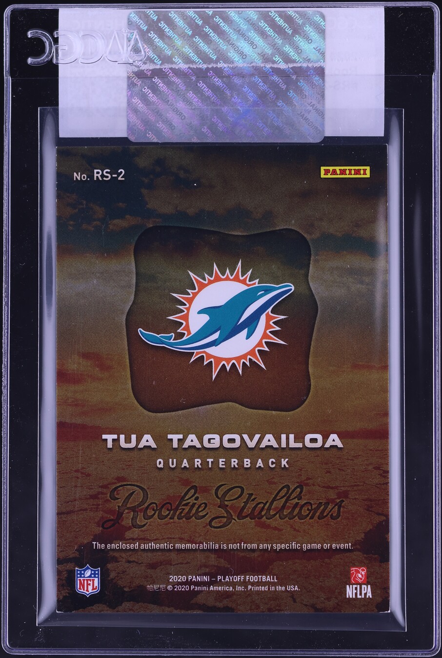 2020 Panini Playoff Stallions Jerseys Tua Tagovailoa ROOKIE PATCH #RS-2 CGC AUTH