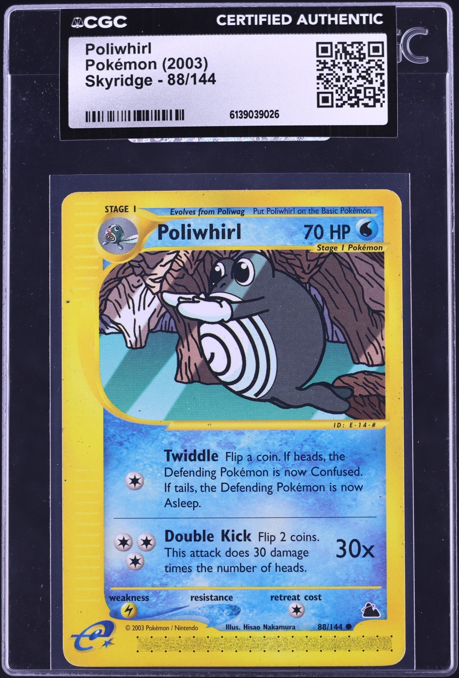 2003 Pokemon Skyridge Poliwhirl #88 CGC AUTH