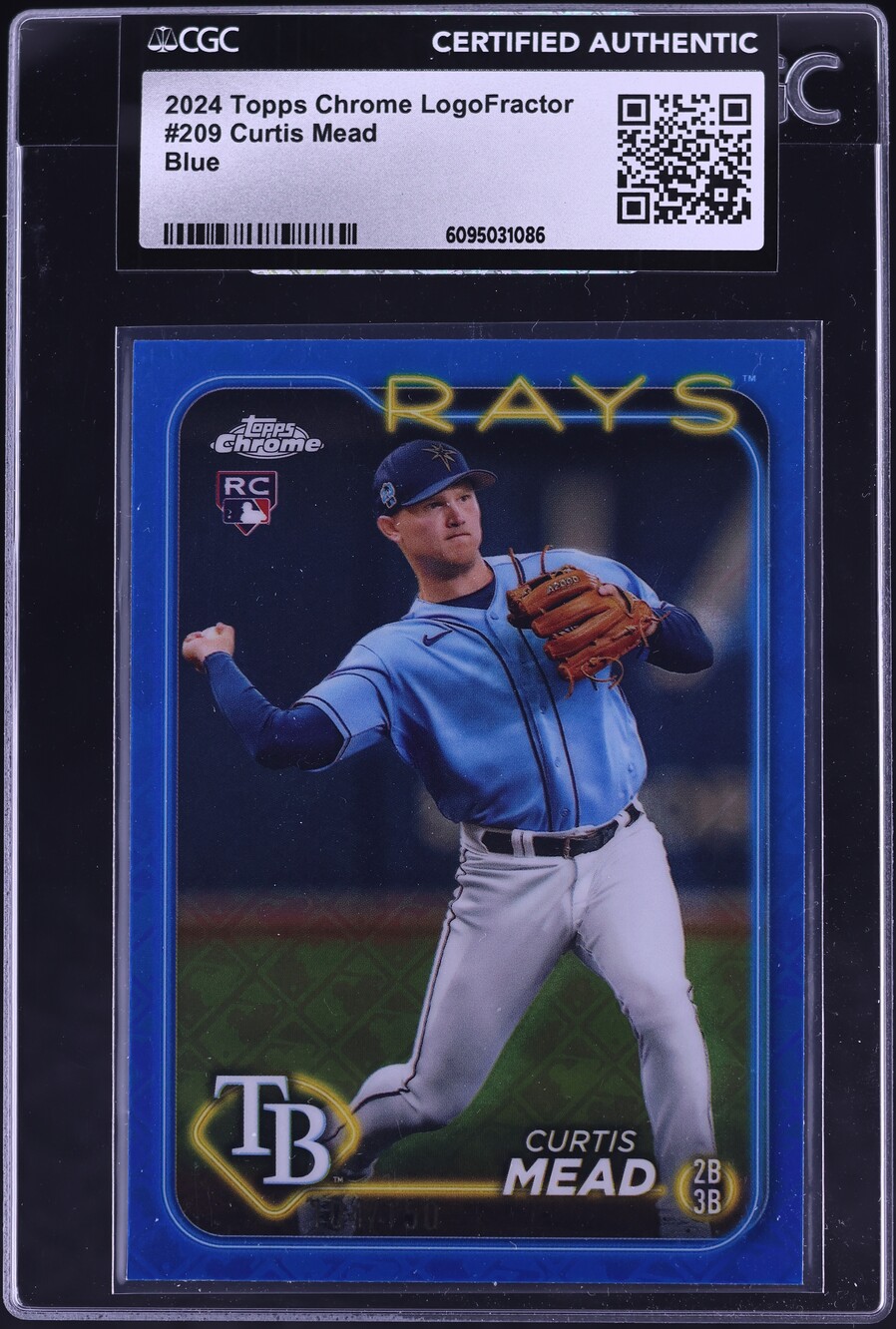 2024 Topps Chrome Logofractor Blue Curtis Mead ROOKIE /150 #209 CGC ...