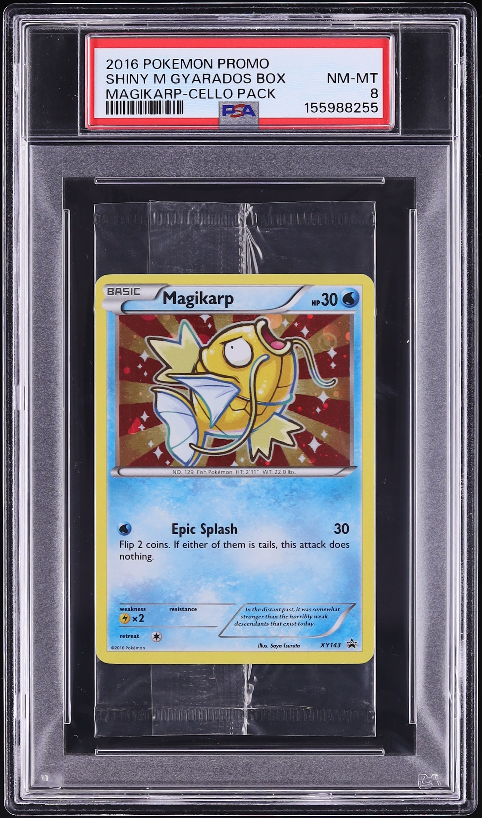 2016 Pokemon XY Promo Shiny M Gyarados Box Cello Pack Holo Magikarp #XY143 PSA 8 NM-MT
