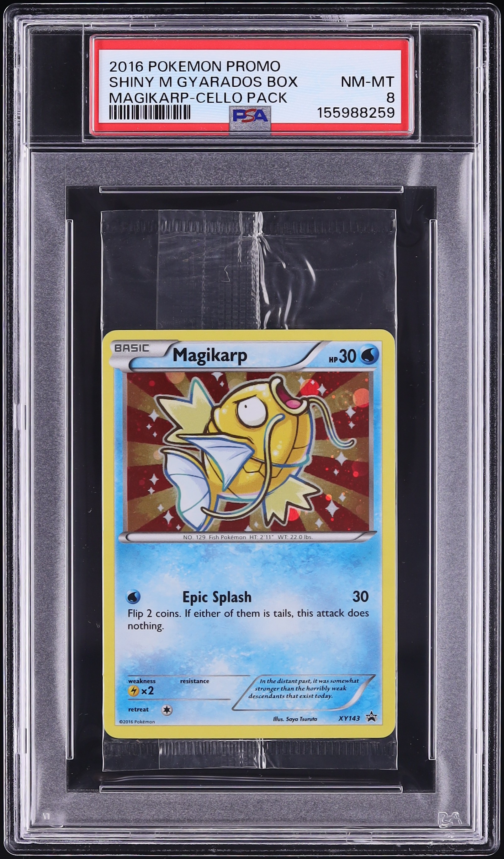 2016 Pokemon XY Promo Shiny M Gyarados Box Cello Pack Holo Magikarp #XY143 PSA 8 NM-MT