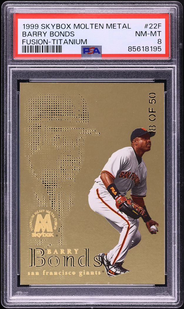 1999 Skybox Molten Metal Fusion Titanium Barry Bonds /50 #22F PSA 8 NM-MT - Photo 1