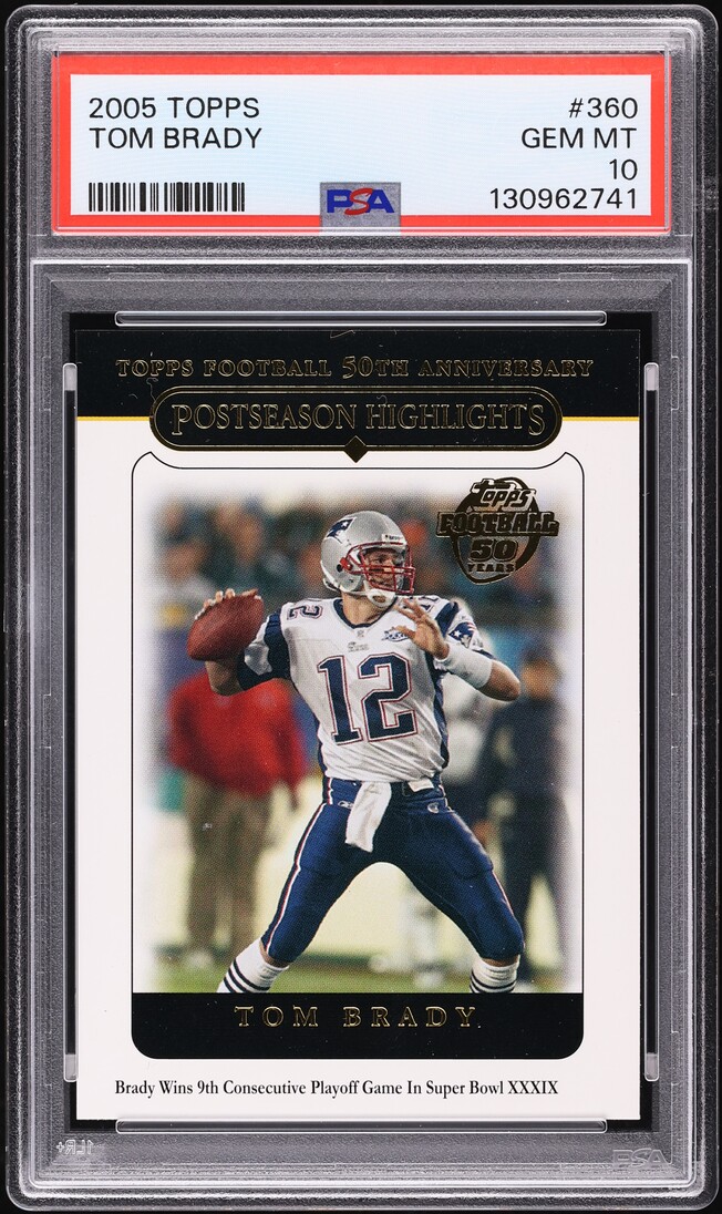 2005 Topps Football Tom Brady #360 PSA 10 GEM MINT