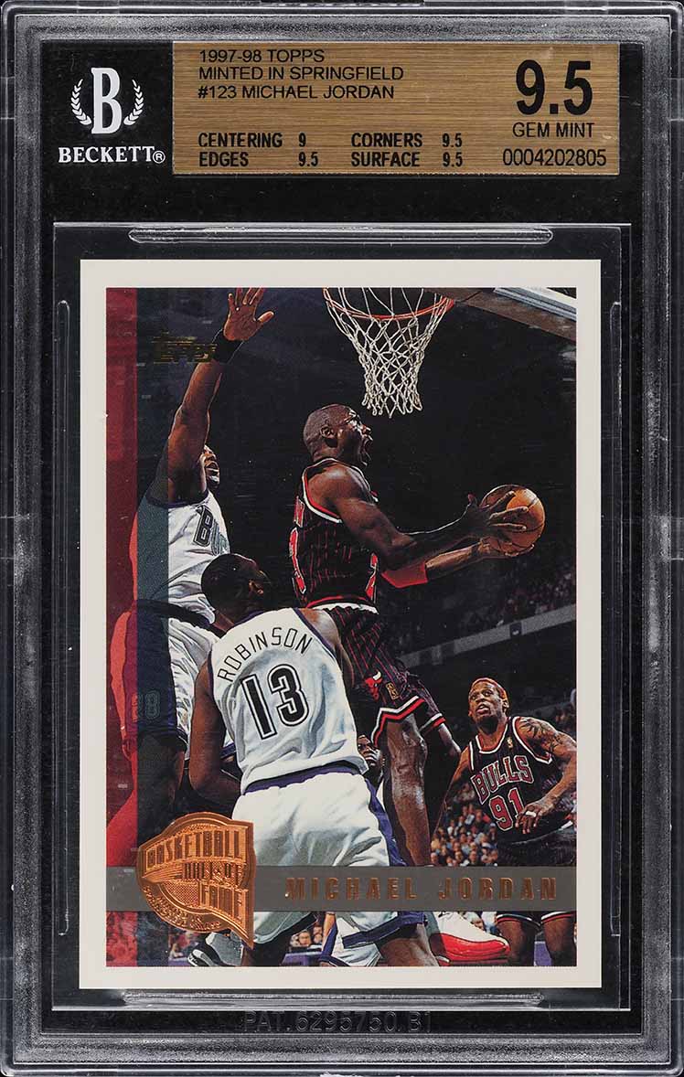 1997 Topps Minted In Springfield Michael Jordan #123 BGS 9.5 GEM MINT