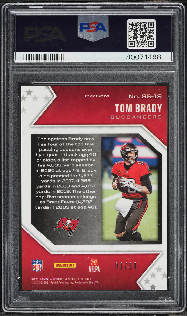 2021 Panini Rookies & Stars Star Studded Gold Tom Brady 1/10 #SS-19 PSA 9 MINT