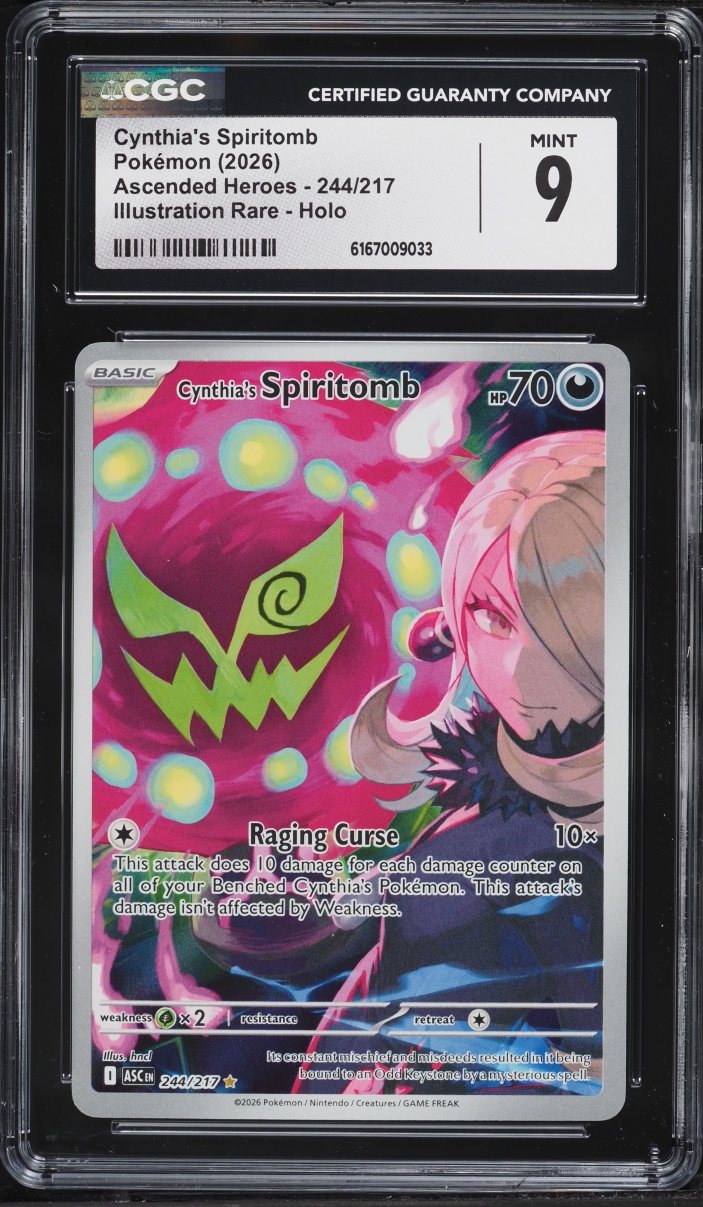 2026 Pokemon Mega Evolution Ascended Heroes IR Cynthia's Spiritomb #244 CGC 9 MINT