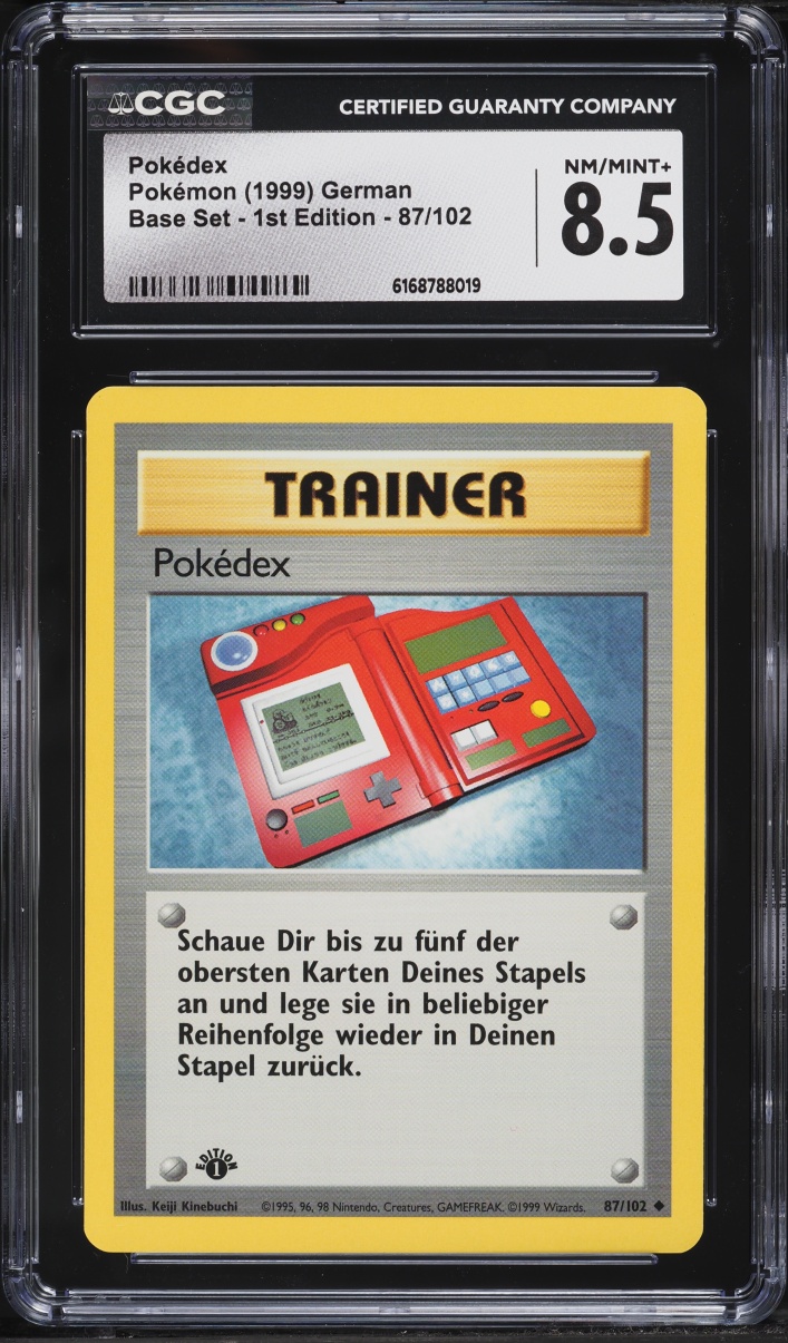1999 Pokemon German Base Set 1st Edition Pokedex #87 CGC 8.5 NM-MT+