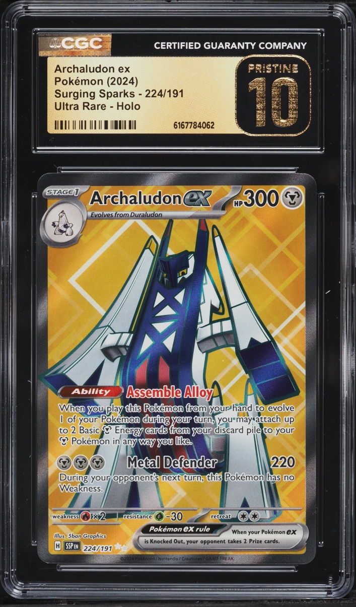 2024 Pokemon Scarlet & Violet Surging Sparks Full Art Archaludon ex #224 CGC 10 PRISTINE