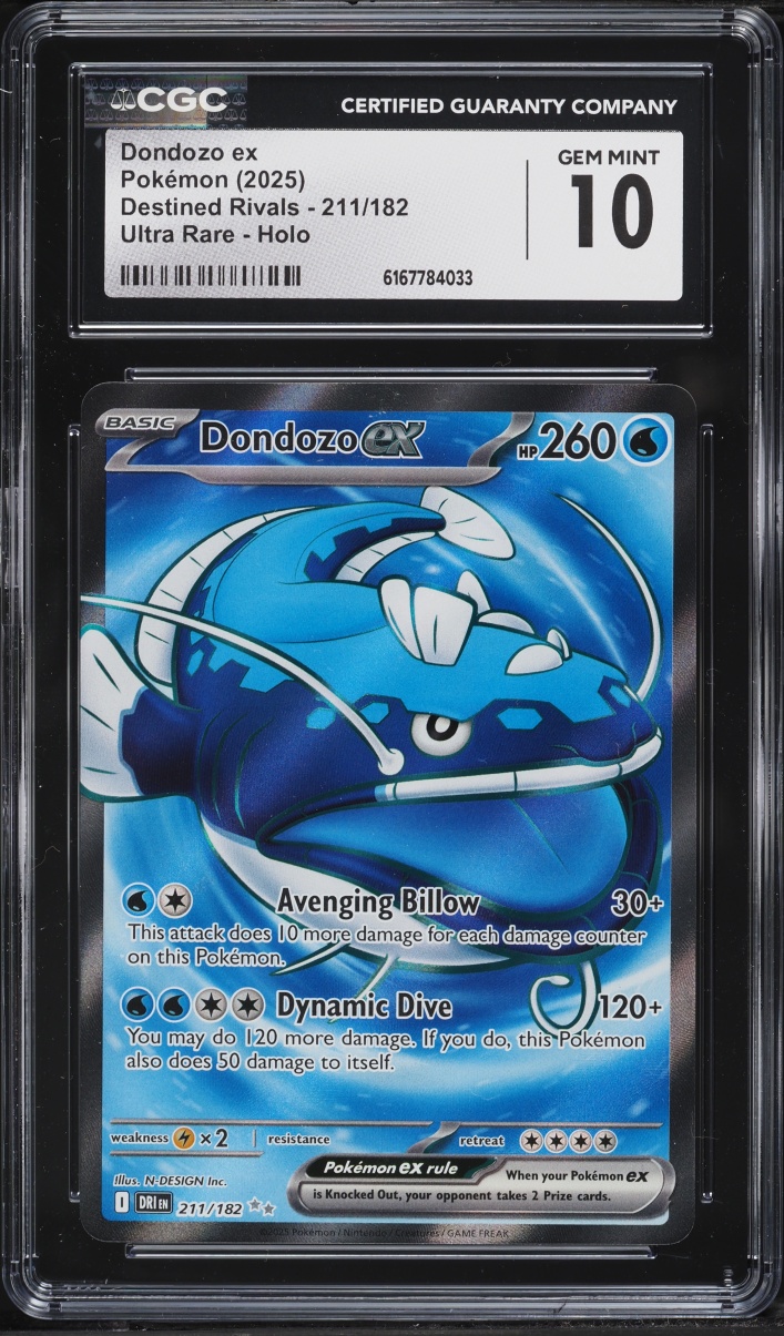 2025 Pokemon Scarlet & Violet Destined Rivals Full Art Dondozo Ex #211 CGC 10 GEM MINT
