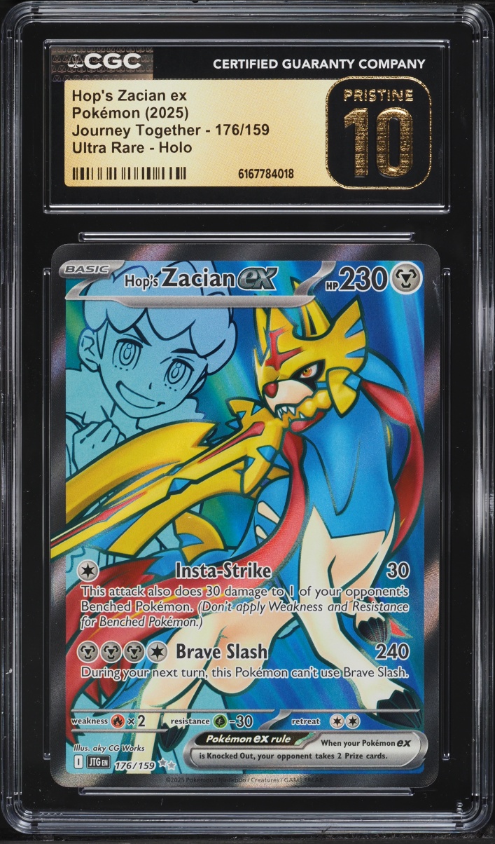 2025 Pokemon Scarlet & Violet Journey Together Full Art Hop's Zacian Ex #176 CGC 10 PRISTINE