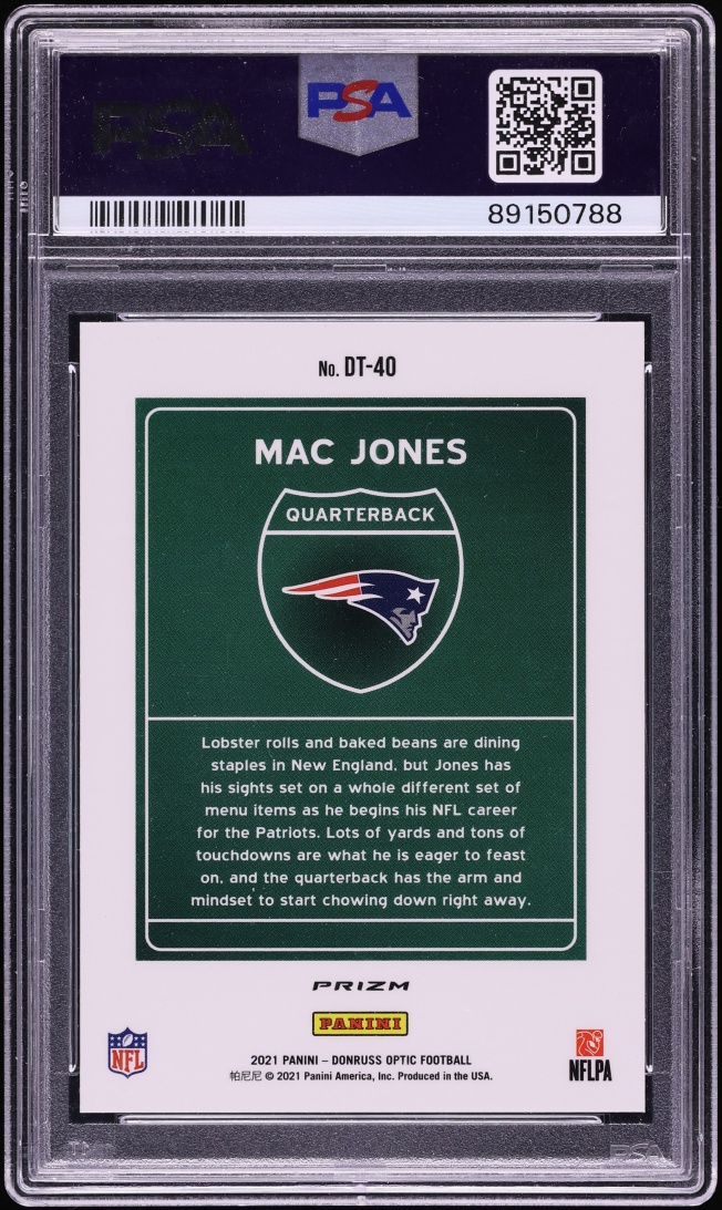 2021 Donruss Optic Downtown Mac Jones ROOKIE #DT-40 PSA 10 GEM MINT