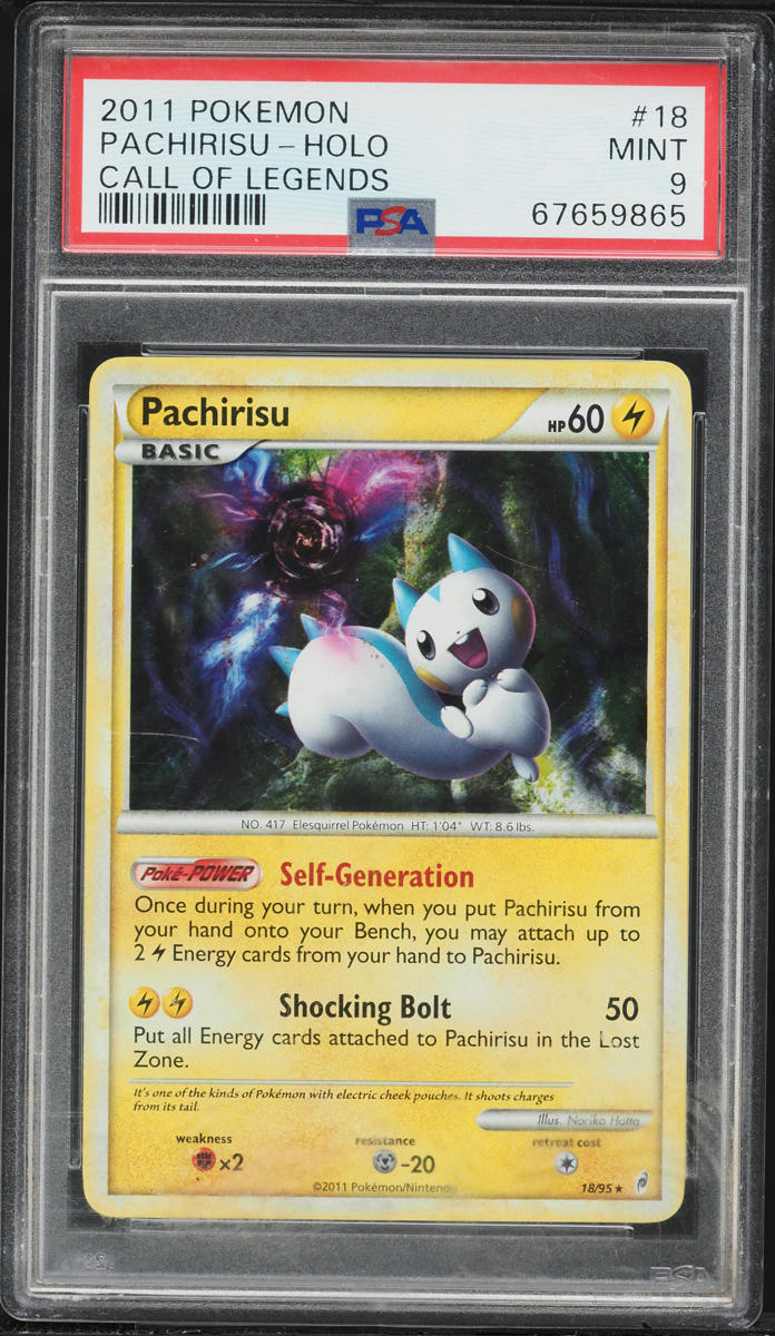 2011 Pokemon Call Of Legends Holo Pachirisu #18 PSA 9 MINT