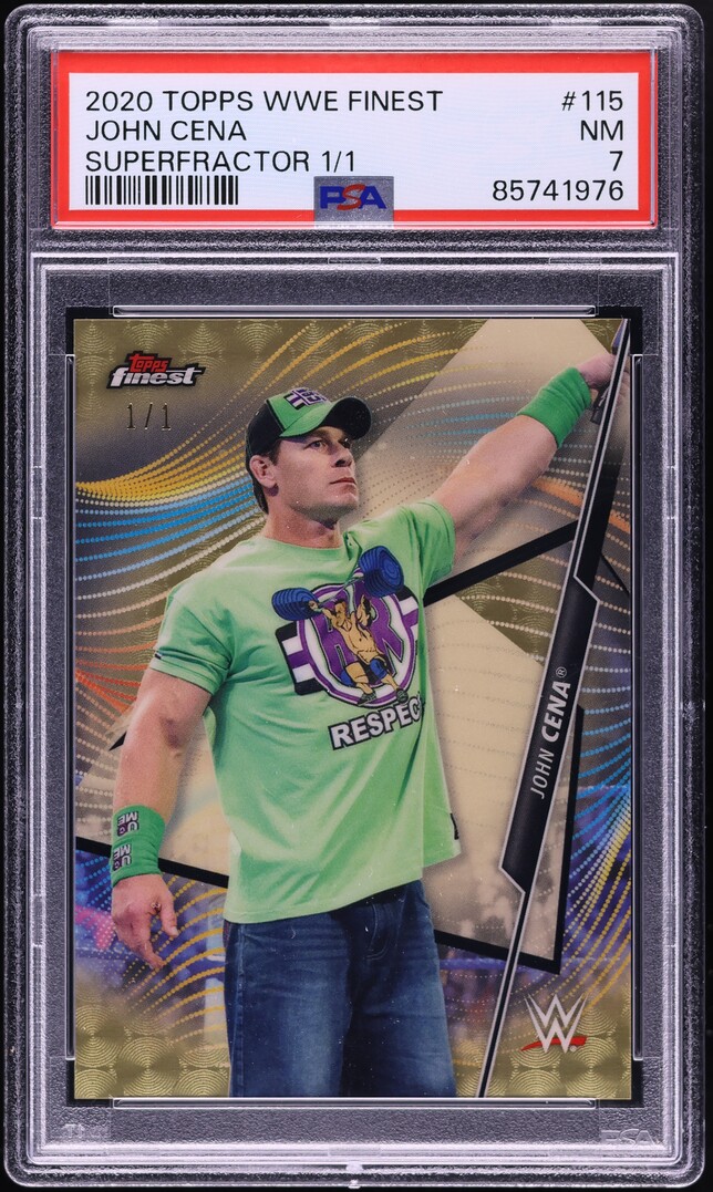 2020 Topps Finest WWE Superfractor John Cena 1/1 #115 PSA 7 NRMT