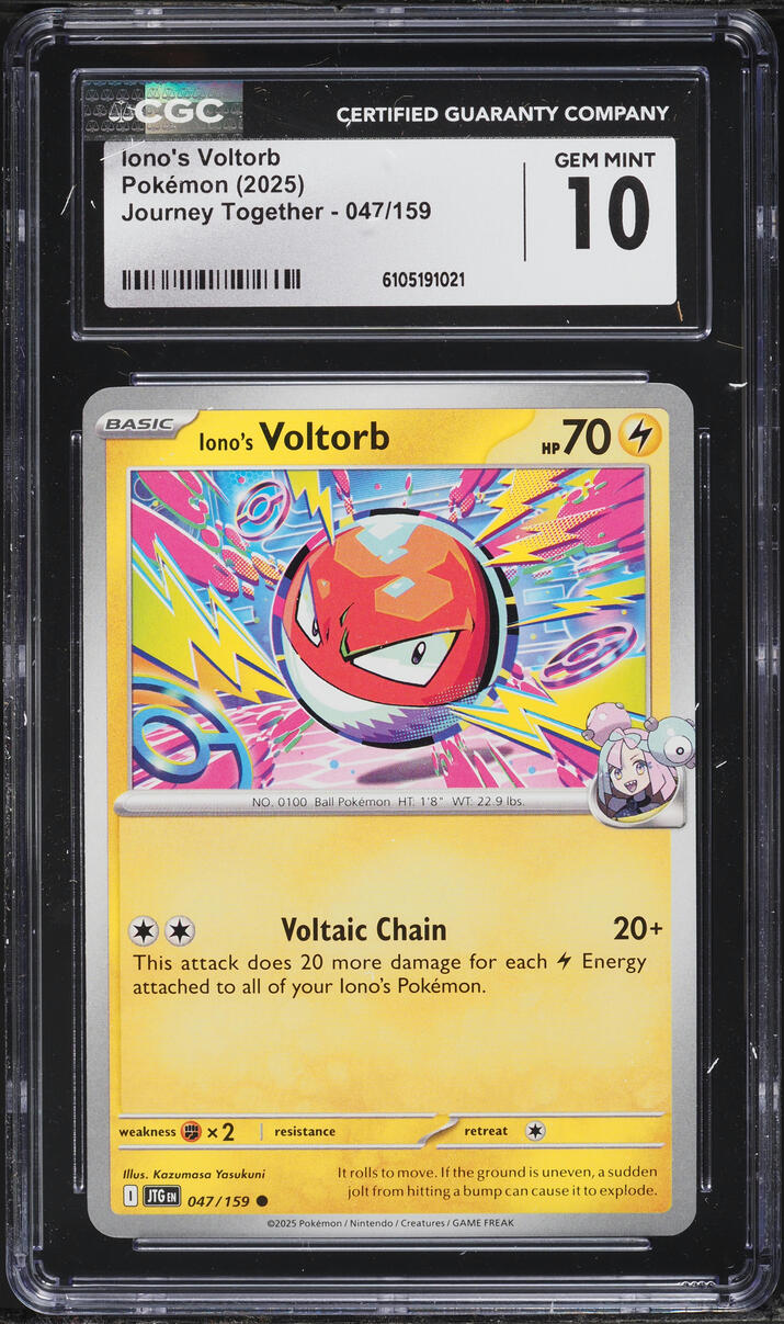 2025 Pokemon Scarlet & Violet Journey Together Iono's Voltorb #47 CGC 10 GEM MINT