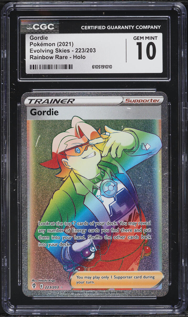 2021 Pokemon Sword & Shield Evolving Skies Rainbow Rare Gordie #223 CGC 10 GEM MINT