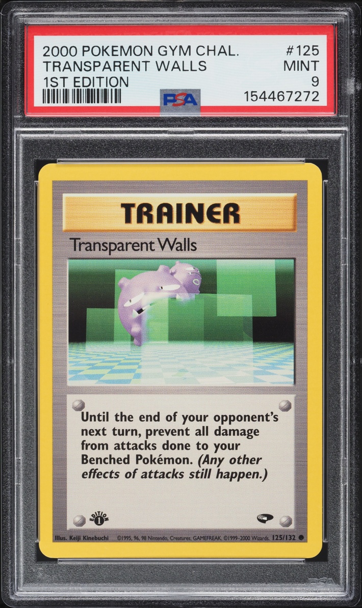 2000 Pokemon Gym Challenge 1st Edition Transparent Walls #125 PSA 9 MINT