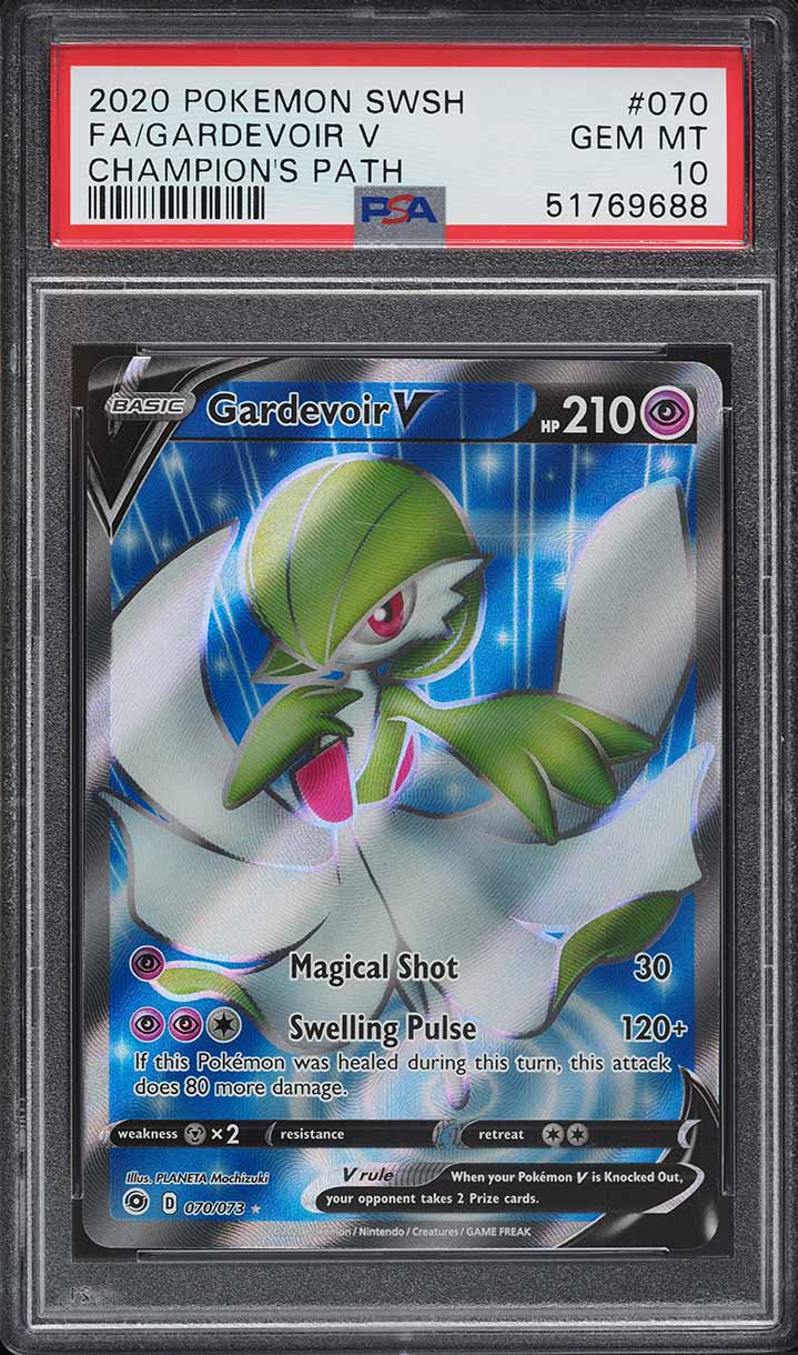 2020 Pokemon Sword & Shield Champion's Path Full Art Gardevoir V #70 PSA 10 GEM - Main Image