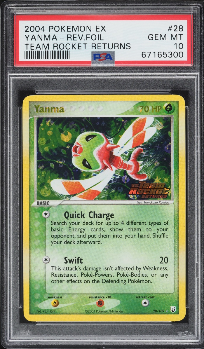 2004 Pokemon EX Team Rocket Returns Reverse Holo Yanma #28 PSA 10 GEM MINT