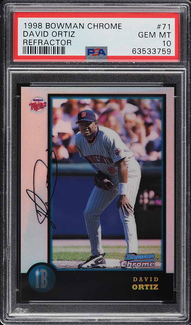 1998 Bowman Chrome Refractor David Ortiz ROOKIE #71 PSA 10 GEM MINT