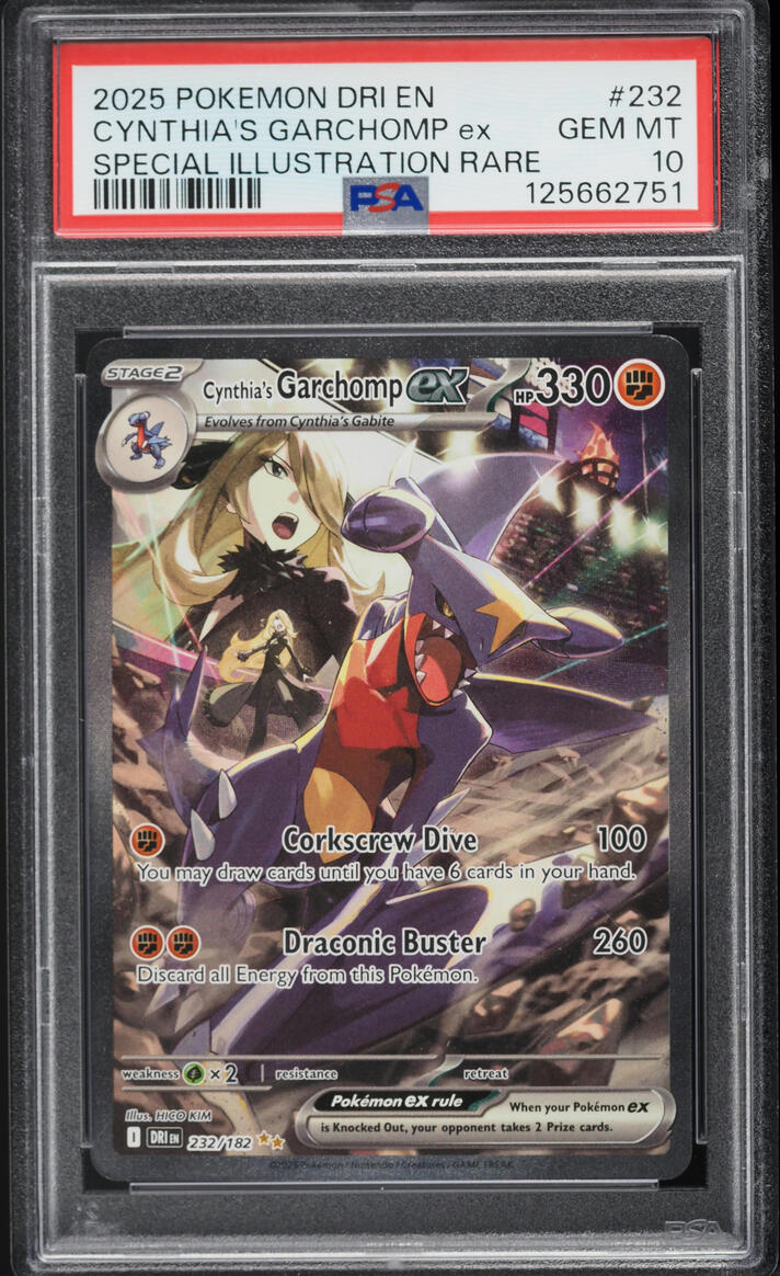 2025 Pokemon Scarlet & Violet Destined Rivals SIR Cynthia's Garchomp Ex #232 PSA 10 GEM MINT