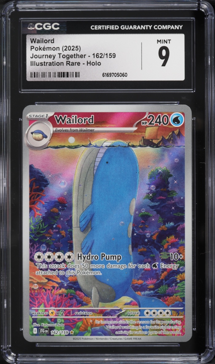 2025 Pokemon Scarlet & Violet Journey Together IR Wailord #162 CGC 9 MINT
