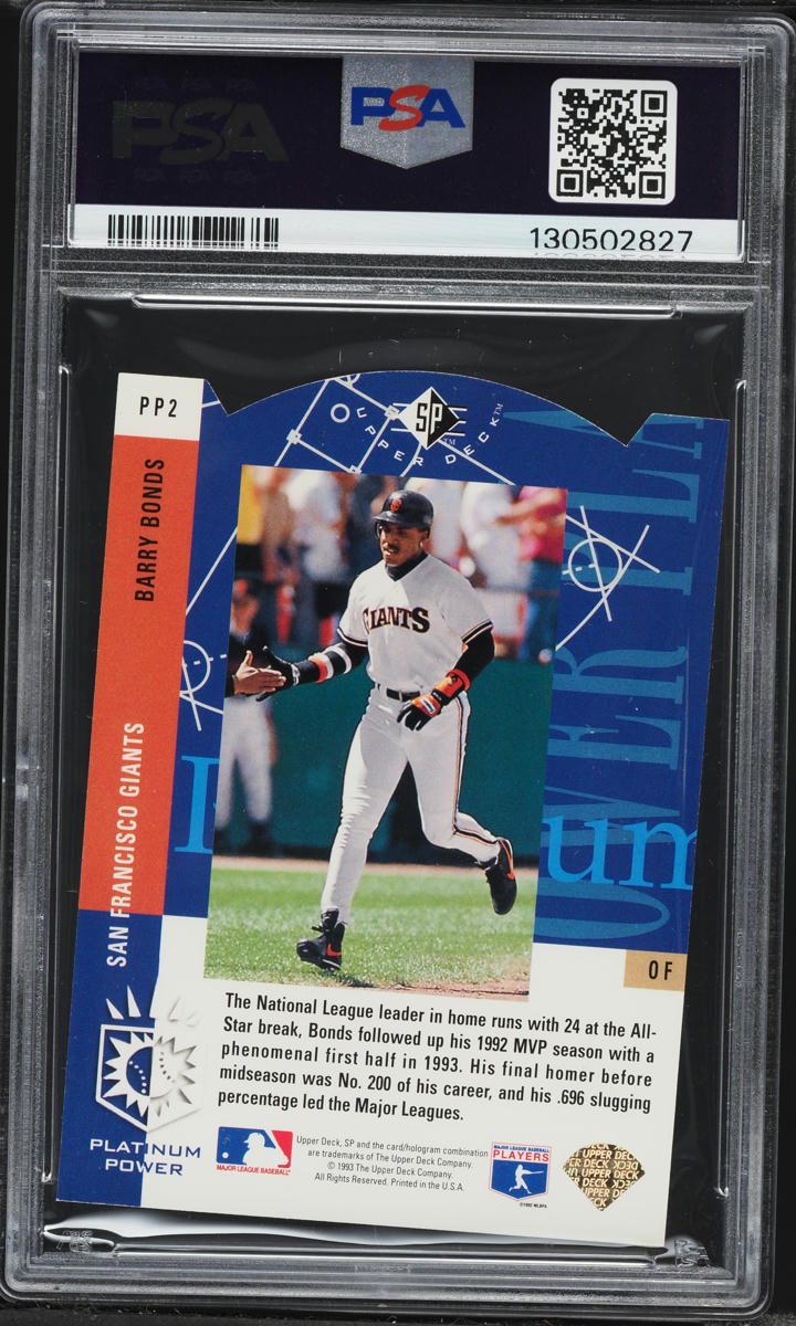 1993 SP Platinum Power Die-Cut Barry Bonds #PP2 PSA 8 NM-MT