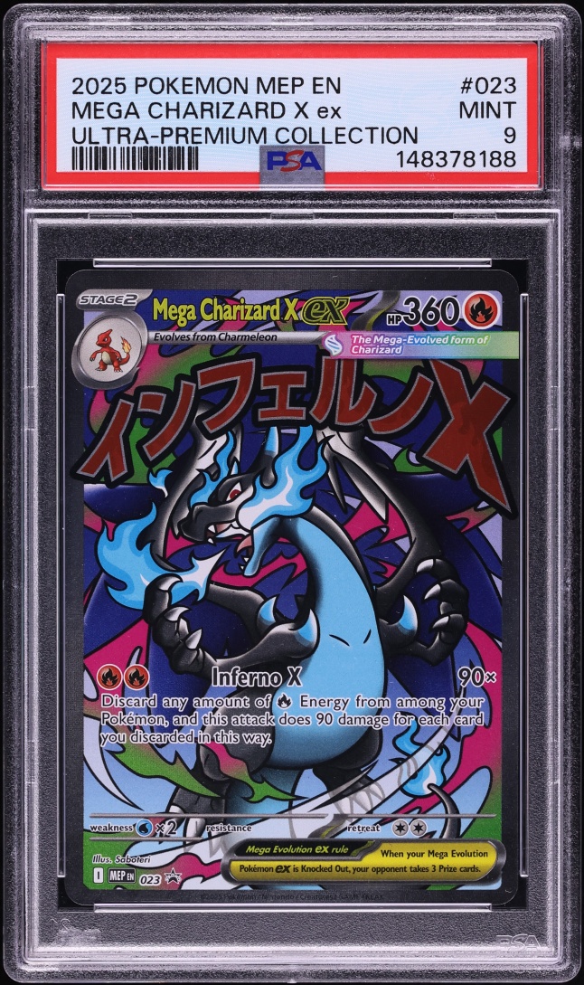 2025 Pokemon Mega Evolution Promo Ultra Premium Full Art Mega Charizard X ex #23 PSA 9 MINT