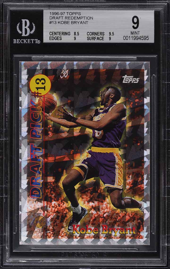 1996 Fleer Lucky 13 Kobe Bryant ROOKIE #13 SGC 10 GEM MINT on