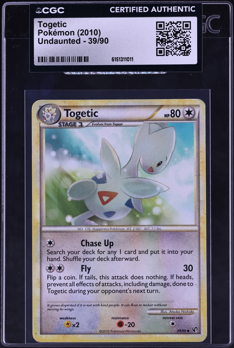 2010 Pokemon HeartGold & SoulSilver Undaunted Togetic #39 CGC AUTH